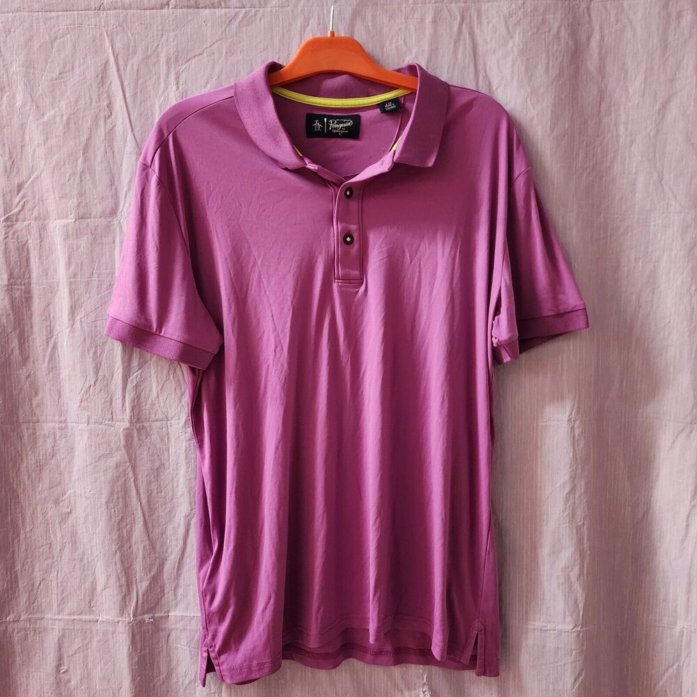 Original Penguin Mens Polo Shirt LARGE Purple